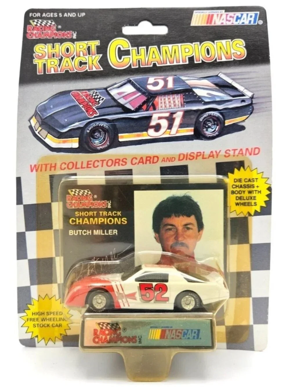 Vintage Die Cast Racing Champions NASCAR Short Track Champions Butch Miller #52